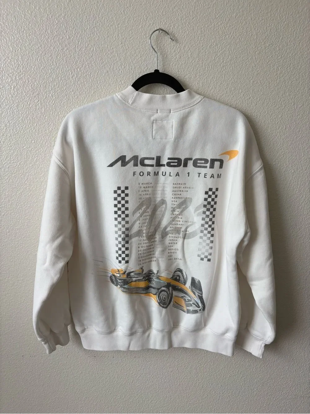 Abercrombie & Fitch McLaren Men's White Crewneck Sweatshirt Size S